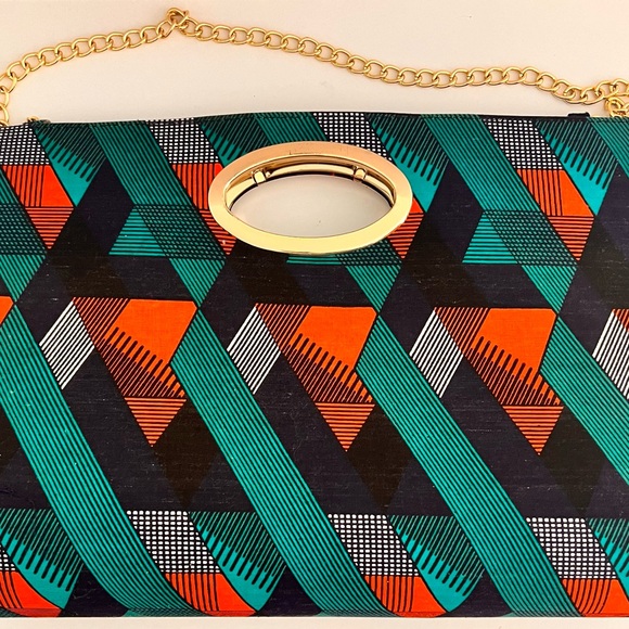 🌹African Print Handmade Purse Bag With Chain/African Print Handbag/Women Handbag - Picture 3 of 11